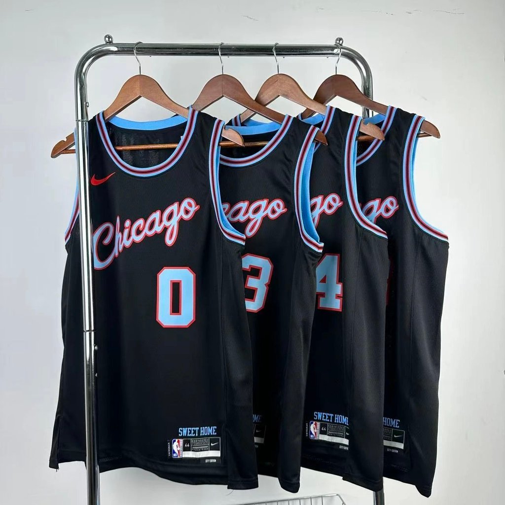 NBA Chicago Bulls Jersey 25-26 Game Season City Edition Jersey Jordan Ross Raven Pippi Puffy Rodman 