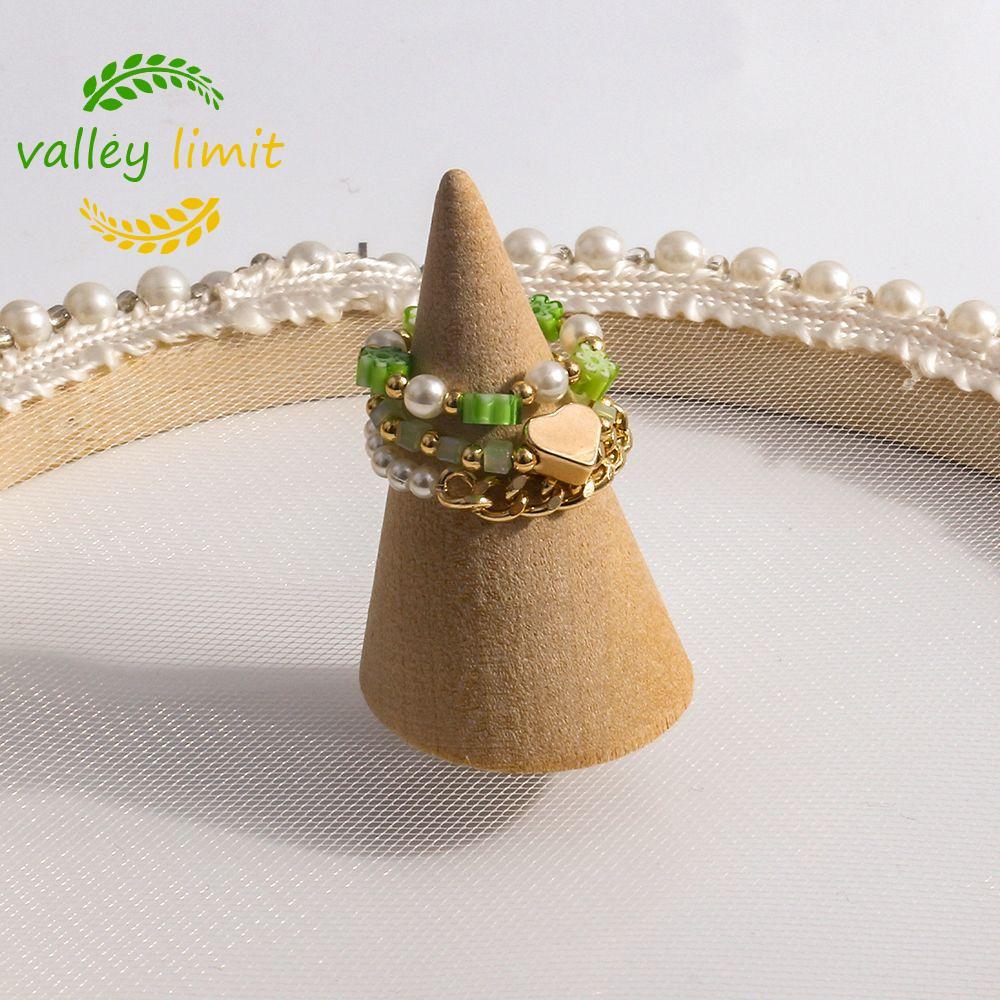 valley limit VALLEY LIMIT Đính Hạt Nhẫn Acrylic Ngọt Ngào Bohemia Hoa Dễ Thương Nhẫn Nữ