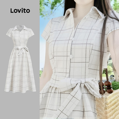 Lovito thanh lịch Đầm Dự Tiệc Cưới Đầm Phù Dâu Đầm Buộc Dây Nhiều Màu Sắc Mùa Xuân/hè Dành Cho Nữ LK2ED143
