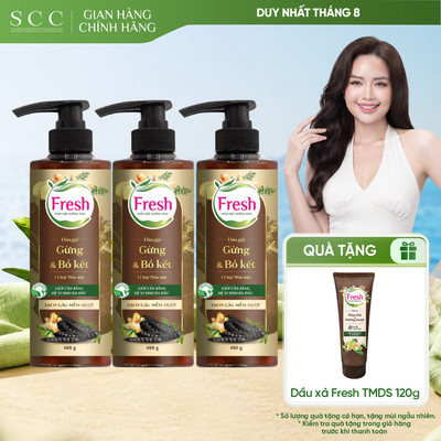 Combo 3 Dầu Gội Fresh Thảo Mộc Dưỡng Sinh 480g – Sạch Gàu Mềm Mượt, Cân Bằng Da Đầu, Giúp Tóc Mềm Mượt
