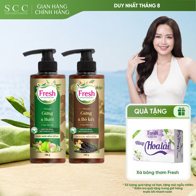 Combo 2 Chai Dầu Gội FRESH Thảo Mộc Dưỡng Sinh - Sạch Gàu + Chắc Khỏe 480g/chai