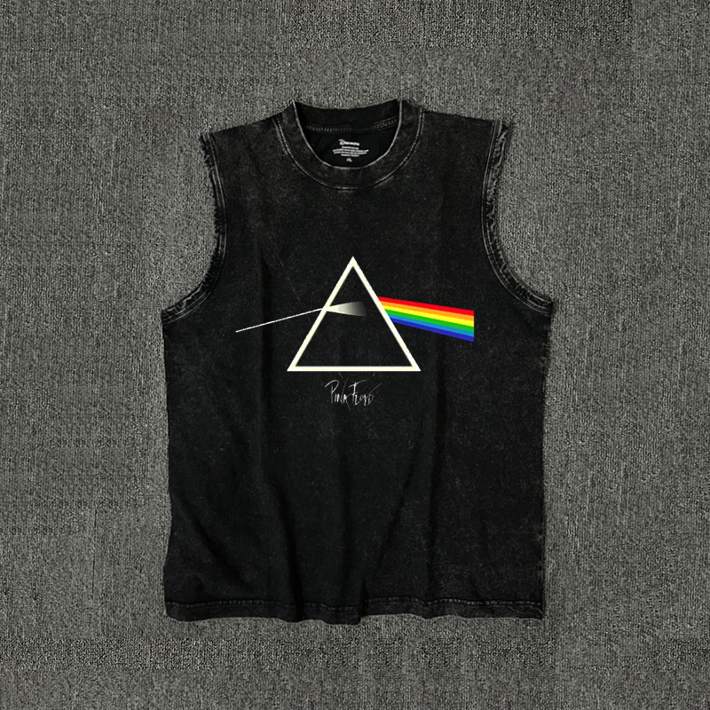Vintage Rock Water Lord Pink Floyd Pink Floyd Pink Floyd Áo thun nam không tay hợp thời trang Áo ghi
