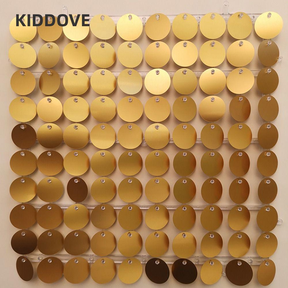 KIDDOVE Sequin Panel Trang trí tường, Phông nền sequin lấp lánh vàng bạc, Tấm trang trí phông nền tr