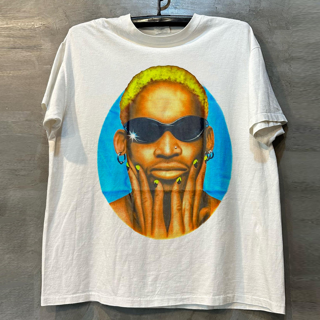 Rodman Star Rodman American Heavy Cotton Dạo Phố Áo Thun Tay Ngắn ins High Street All-Match Ruffian 