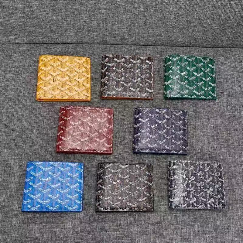 Ví Goyard, kẹp thẻ in hình, kẹp thẻ da thật, kẹp danh thiếp, ví đựng tiền xu, túi unisex, mẫu mới mù