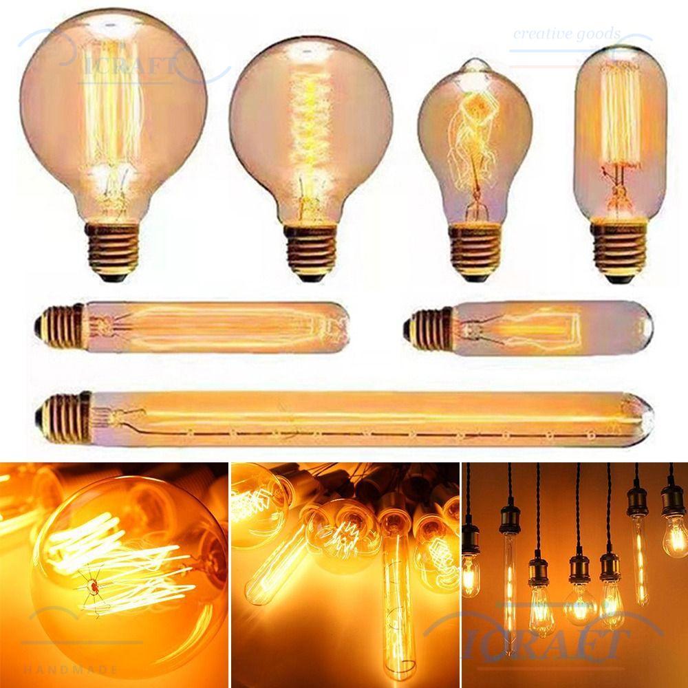 CRAFT Dây Tóc Trắng Ấm Sáng Cổ Vàng Bóng Đèn Trang Trí Đèn Edison