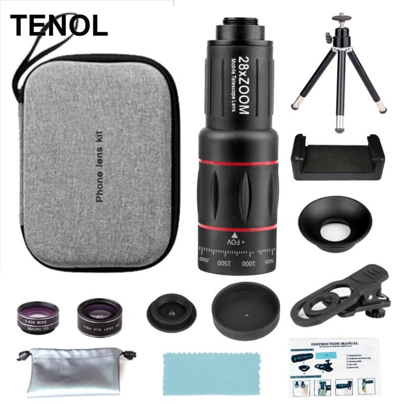 Điện thoại Telephoto Lens Kit Đen 28x Zoom Lens Kit Kính quang cầm tay Phụ kiện di động