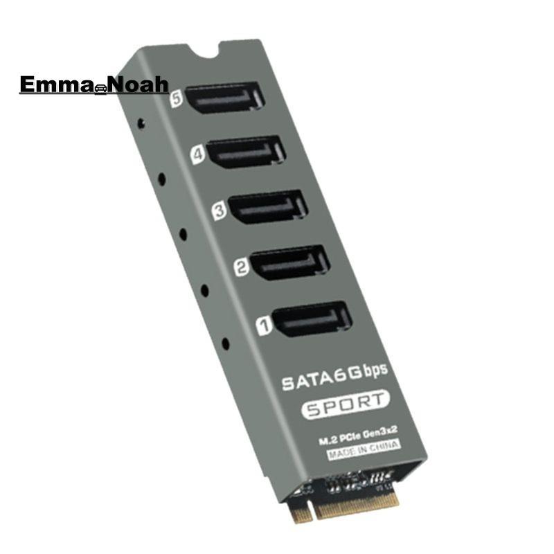 M. Bộ chuyển đổi nâng thẻ mở rộng 2 PCIe sang 5 cổng SATA3.0 với Chip JMB585 hỗ trợ chức năng PM để 