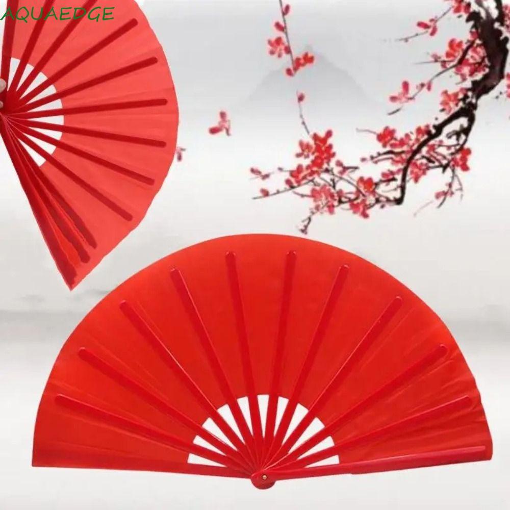 Quạt Xương Nhựa AQUAEDGE, Quạt Kung Fu Cổ Điển 8 Inch, Chống Đỡ Ảnh DIY Bền Di Động Tai Chi Fan Tran