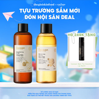 Nước tẩy trang làm sạch dịu nhẹ chiết xuất bí đao, hoa hồng hữu cơ cocoon winter melon, rose micellar water