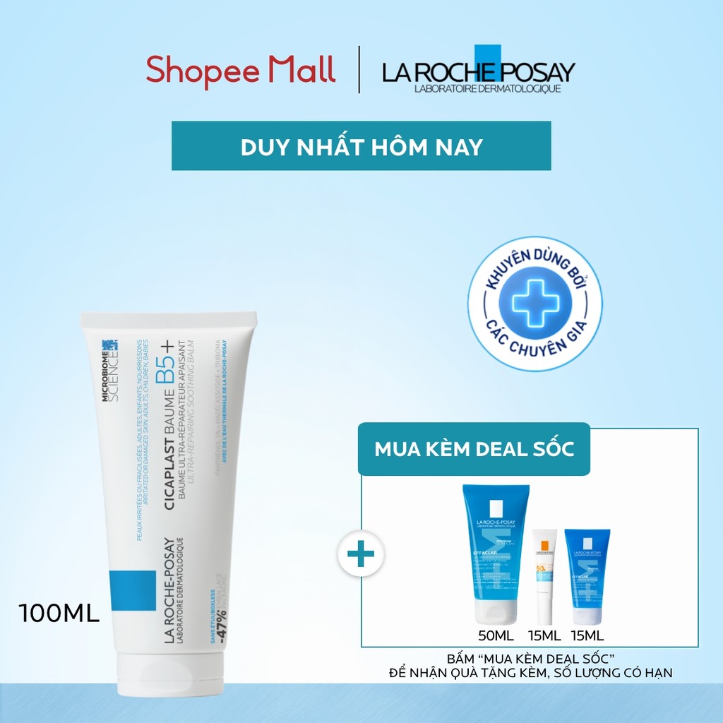 Kem Dưỡng Ẩm & Phục Hồi Đa Năng La Roche-Posay Cicaplast Baume B5+ (100ml) giúp phục hồi da sau 1 lầ