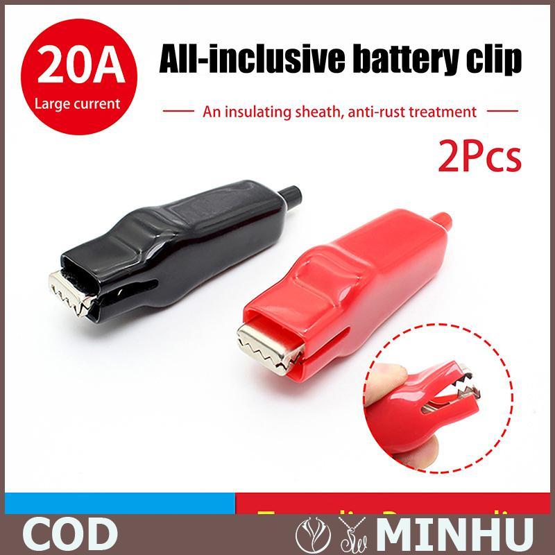 2pcs Alligator Clip 20A PVC vỏ bọc Alligator kẹp tự làm kiểm tra dẫn cá sấu điện Clip Bộ phận công c