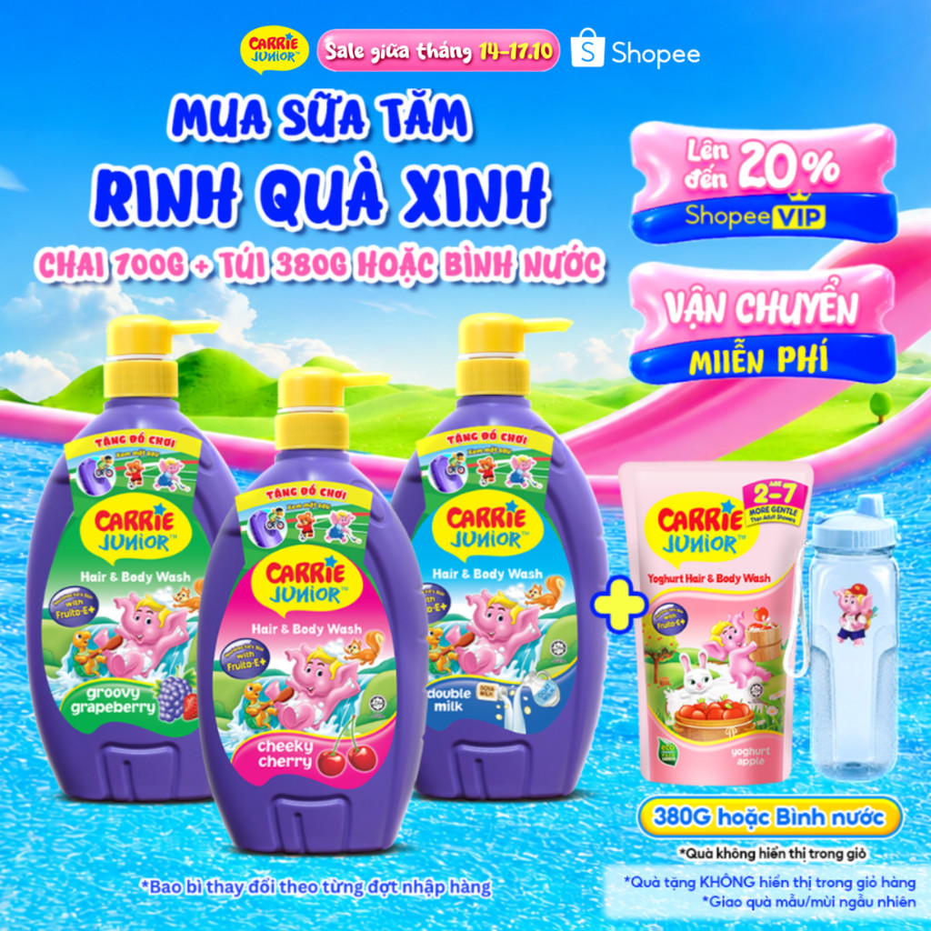 Sữa Tắm Gội thành phần thiên nhiên Sạch Dịu Nhẹ & ẩm mịn Cho Bé Carrie Junior…