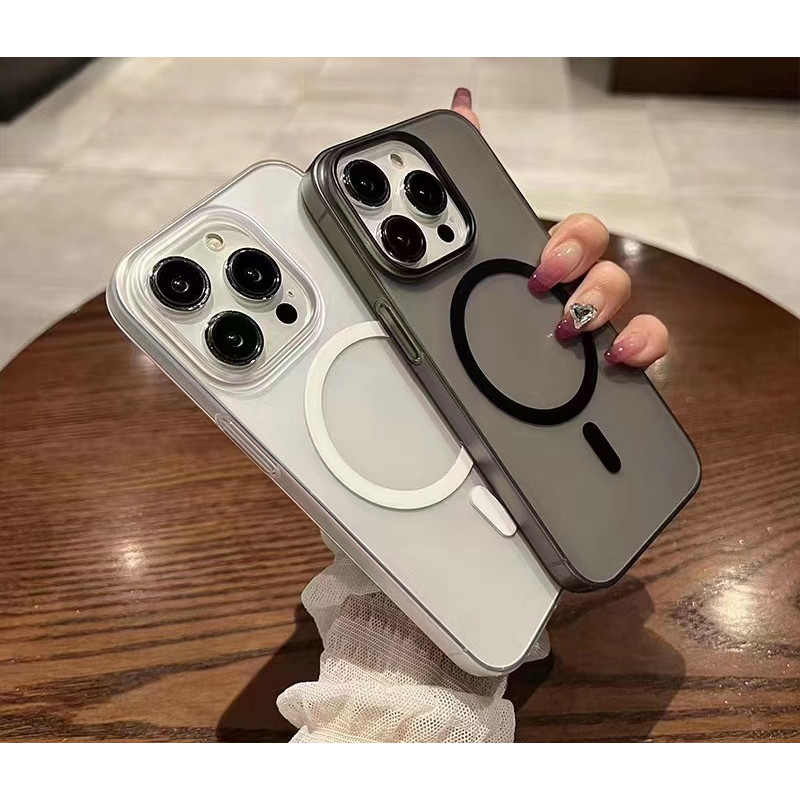 Ốp điện thoại iPhone16 siêu mỏng PC Ice Fog từ tính mờ chống vân tay Apple 16 Vỏ cứng Apple16