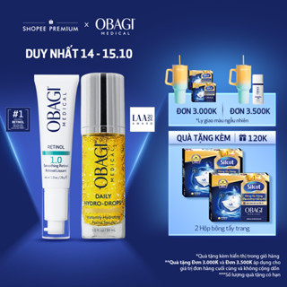 Bộ đôi Obagi Trẻ hóa tinh chất Retinol 1.0 và Serum Vitamin B3 Cấp Nước Dưỡng Ẩm Phục Hồi Da Daily Hydro-Drops 30ml