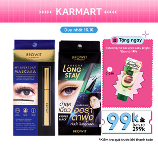 Set Trang Điểm Mắt BROWIT My Everyday Mascara Nongchat và Kẻ Mắt Aurora Long Stay