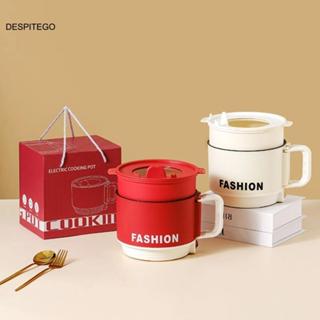 Nồi nấu điện mini DESPITEGO, Nồi điện mini đa chức năng nấu ăn chống dính, Chảo điện nhỏ hai lớp có cáp Nồi cơm điện Mini Nồi hấp ký túc xá