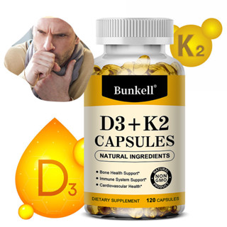 Viên nang Vitamin D3 5000iu và Vitamin K2 (Mk7) 200mcg hỗ trợ sức khỏe xương, răng, cơ và miễn dịch