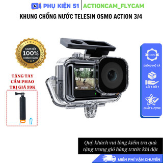  Khung vỏ chống nước TELESIN DJI OSMO ACTION 5 PRO 4 3 Chống nước đi bơi đi lặn 40m 