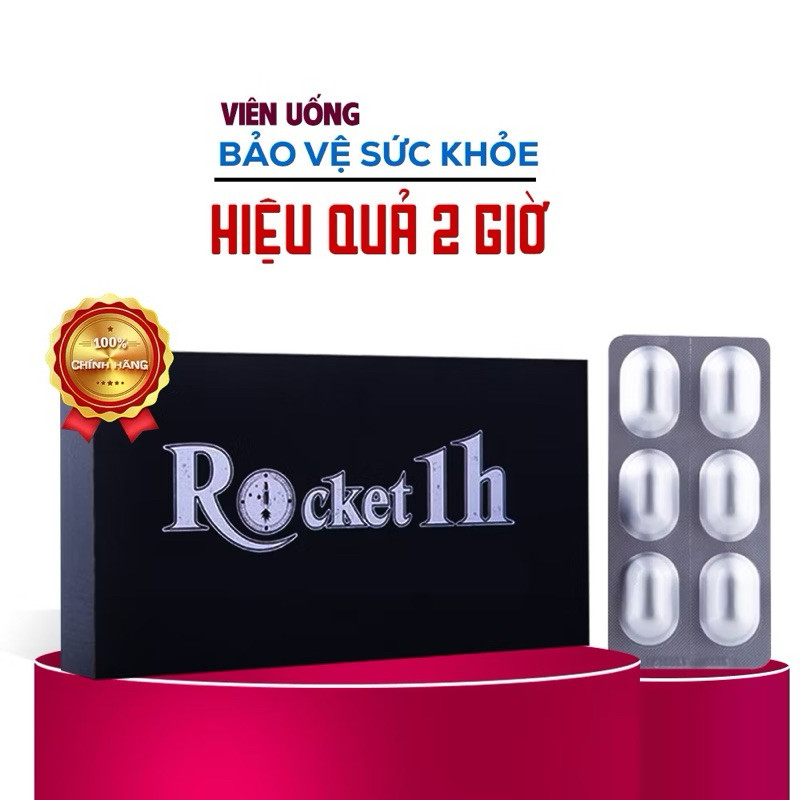 [Che Tên SP] Rocket 1h - Hộp 6 Viên - Bổ Thận Tráng Dương, Tăng cường Sinh Lý Nam