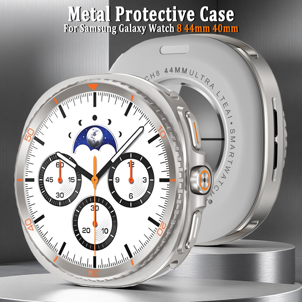 Ốp Hợp Kim Nhôm Sang Trọng Cho Samsung Galaxy Watch 8 44mm 40mm Kim Loại Cứng Bảo Vệ Cove Cho Galaxy
