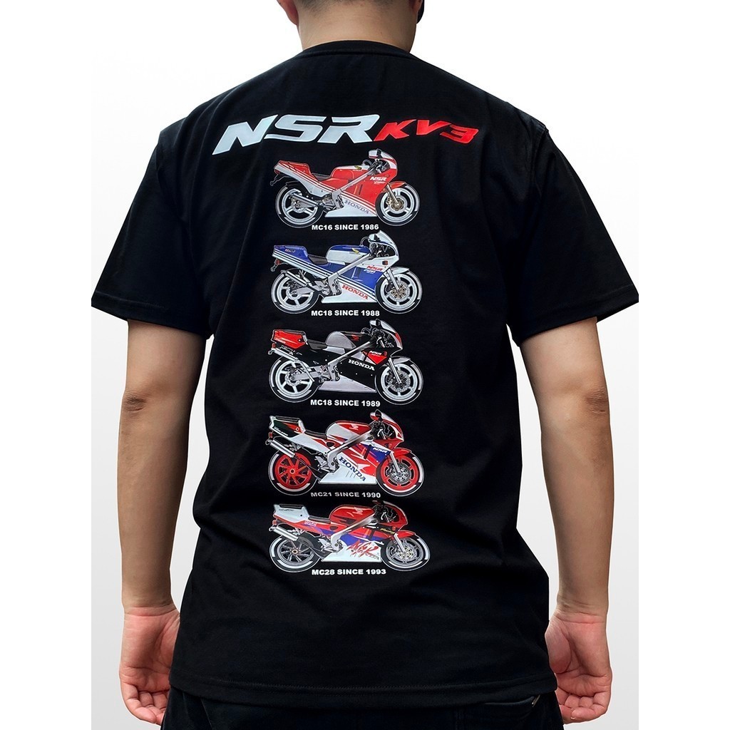 Nsr250r-kv3 Hai Chiều Cảm Giác Xe Máy Kỷ Lục Cotton Nguyên Chất Cổ Tròn Áo Thun Nửa Tay Thường Ngày 