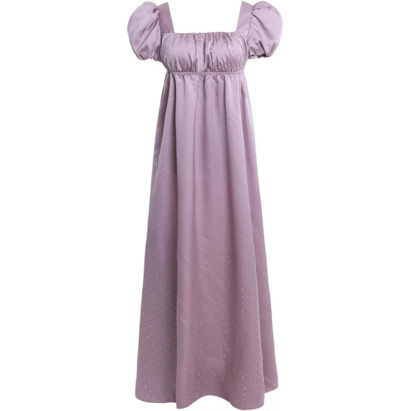 Đầm nữ retro tay phồng cạp cao, style Victorian