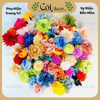 Hoa giả, hoa lụa đủ mẫu hoa 20/50 bông theo tone màu trang trí đám cưới, hộp quà  trang trí decor Cói decor