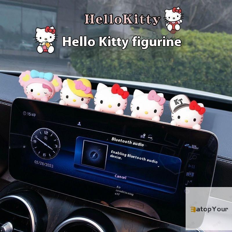 EatopYour 1 Bộ Đồ Trang Trí Kawaii Hello Kitty 3D Xe Dễ Thương Chống Thấm Nước Có Thể Tháo Rời Hoạt 