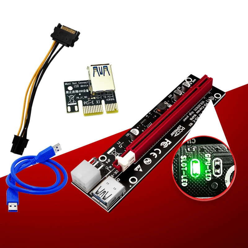 1 CÁI PCIE Riser PCI Express X16 Cabo Riser Card Riser PCIE X16 Bộ mở rộng PCI E USB 3.0 Cáp 6Pin SA