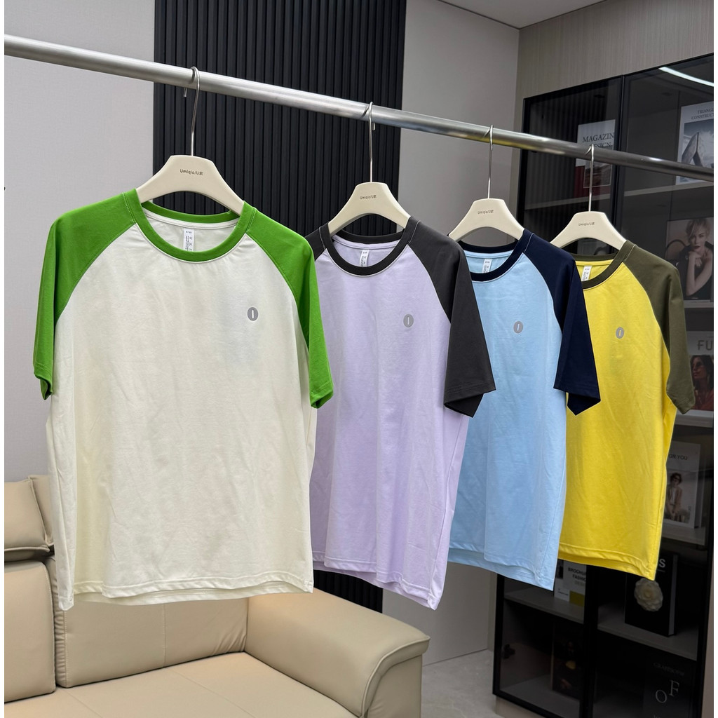 T Tami ai Banana Home ~ Thể Thao Ngoài Trời Thoáng Khí Thấm Hút Độ Ẩm Nhanh Khô Phối Màu Rời Cổ Tròn