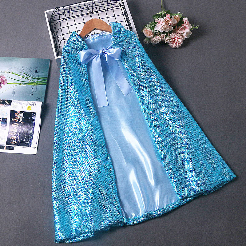 Frozen Kem Chống Nắng Áo Choàng Trẻ Em Khăn Choàng Trang Phục Bé Gái Frozen Elsa Công Chúa Khăn Choà