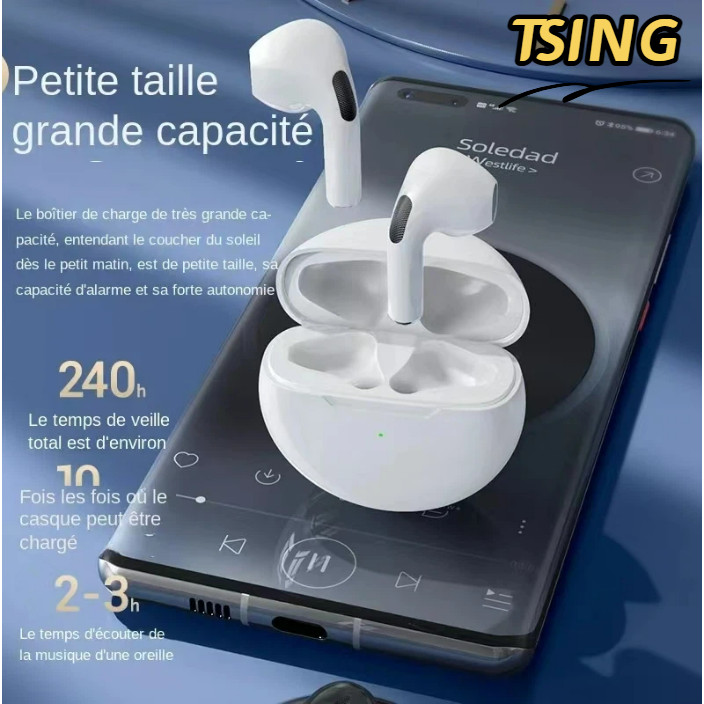 Tai nghe không dâyTWS Pro 6 Tai nghe tương thích Bluetooth chống nước Mic Pro6 Tai nghe