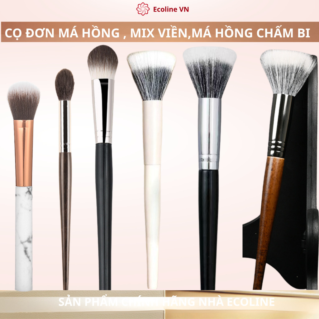 Ecoline cọ má hồng cọ phấn phủ tán nền má hồng siêu xinh mỏng mịn tự nhiên