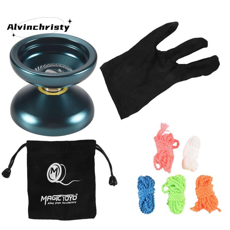N12 Yoyo Hợp kim nhôm Yoyo chuyên nghiệp không phản hồi Yoyo thời gian dài với dây Yoyo, màu xanh la