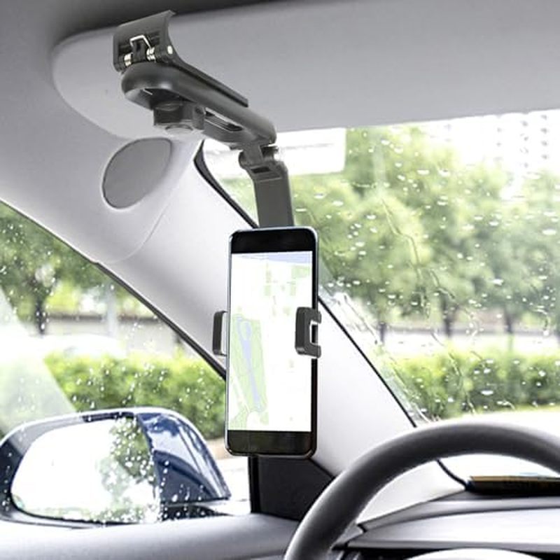 Giá đỡ điện thoại đa năng 1080° gắn tấm che nắng ô tô, xoay 360° gập gọn, phù hợp mọi điện thoại