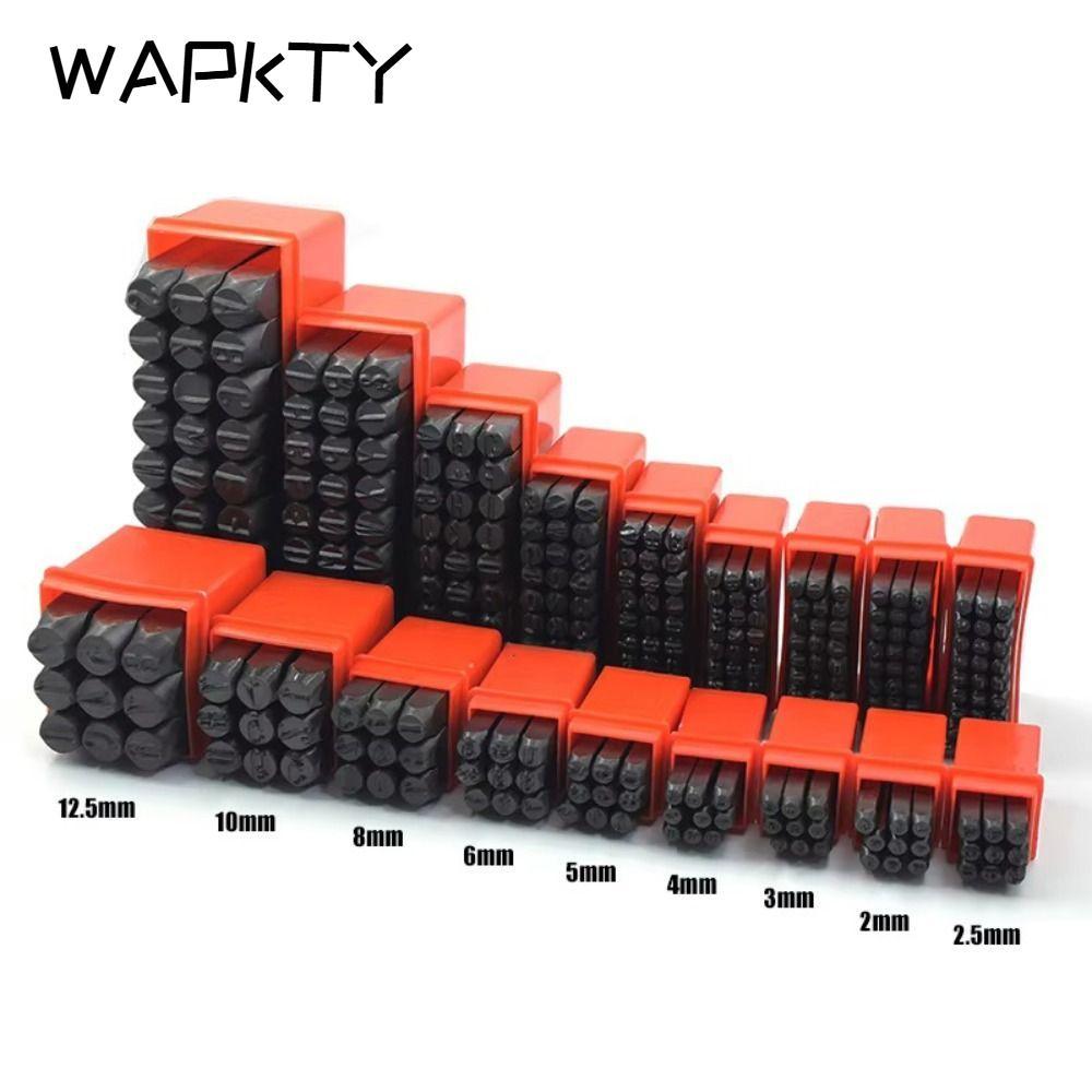WAPKTY Letter & Number Stamp Punch, Thép 3-12,5 mm Digital Letter Stamp, Dụng cụ dập có tem chữ bằng