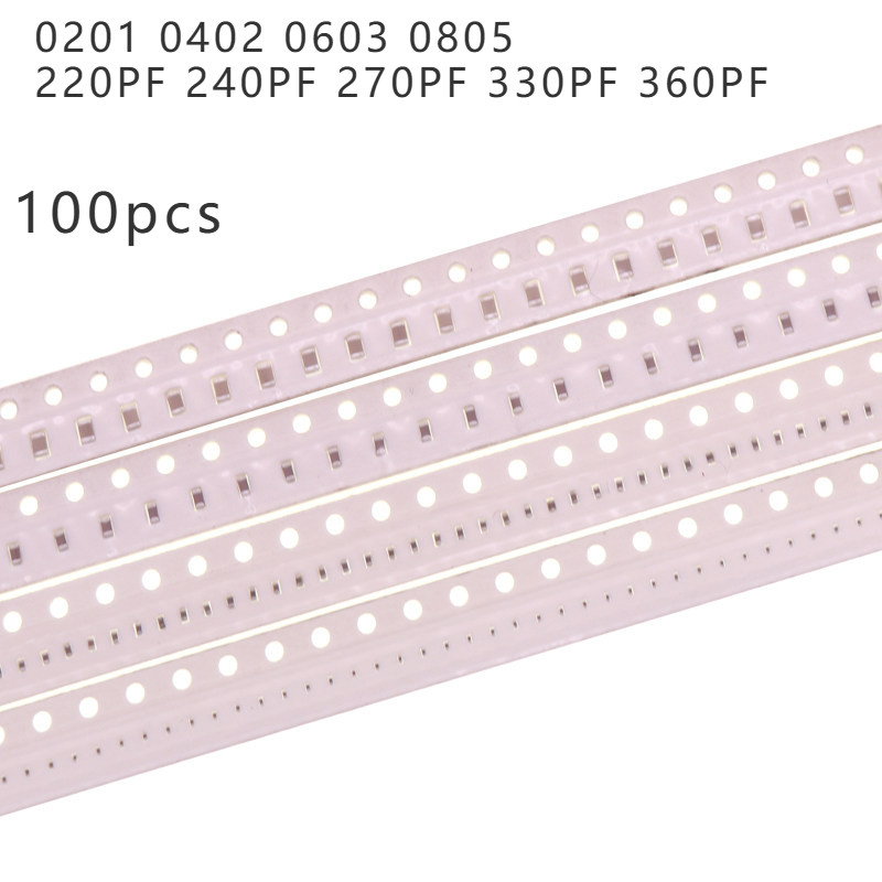 100 Chiếc 0201 0402 0603 0805 Chip Tụ Điện 220PF 240PF 270PF 330PF 360PF 50V 5% NPO