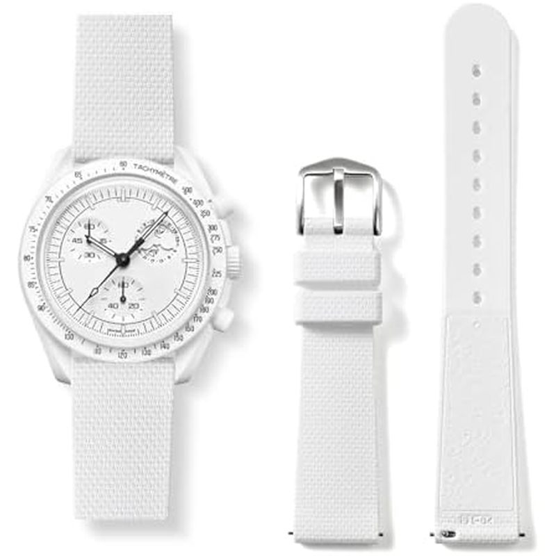 Dây đeo cho đồng hồ Moonswatch, Dây đeo silicon phổ thông 20mm Omega x Swatch Speedmaster tương thíc