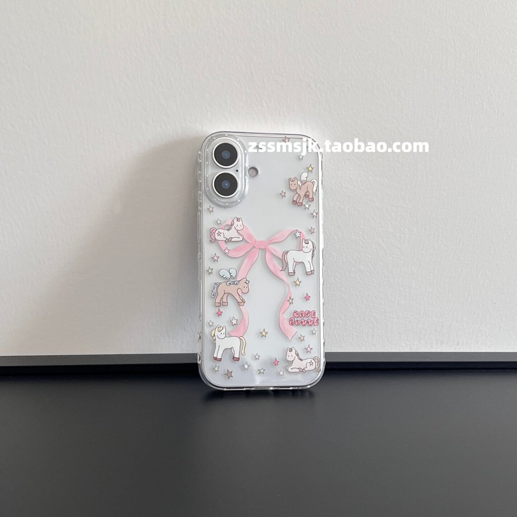 Ốp điện thoại này là gì?Hoạt Hình Dễ Thương Nút Màu Hồng Đầy Màu Sắc Ngôi Sao Pony iPhone17 Túi Đựng