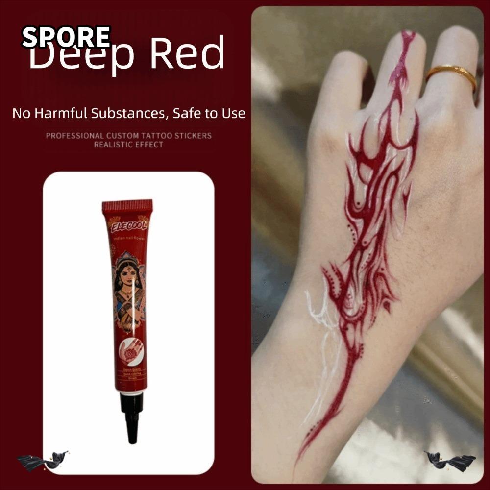 SPORE Henna Tattoo Cream, Dễ sử dụng Màu nâu đen Henna Paste Cone, Henna Tattoo Cream Tạm thời Bán v