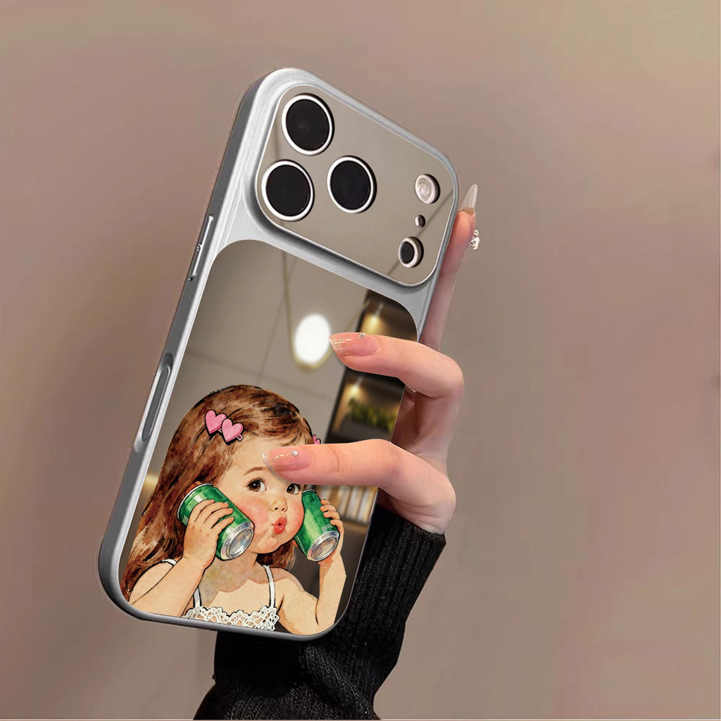 Ốp Điện Thoại Gương Soda Girl Cho OPPO A97 A78 A77 A73 A57 A53 A53S A33 A31 A11S A92 A72 A52 K15 Pro