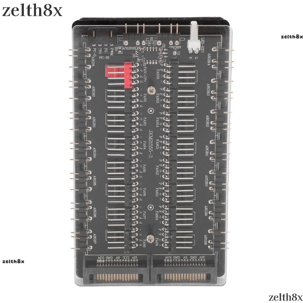 Hub quạt ZELLH ARGB, Giao diện SATA 4Pin PWM 2 trong 1 Fan Hub, Di động với 3Pin ARGB Fan Hub Máy tí