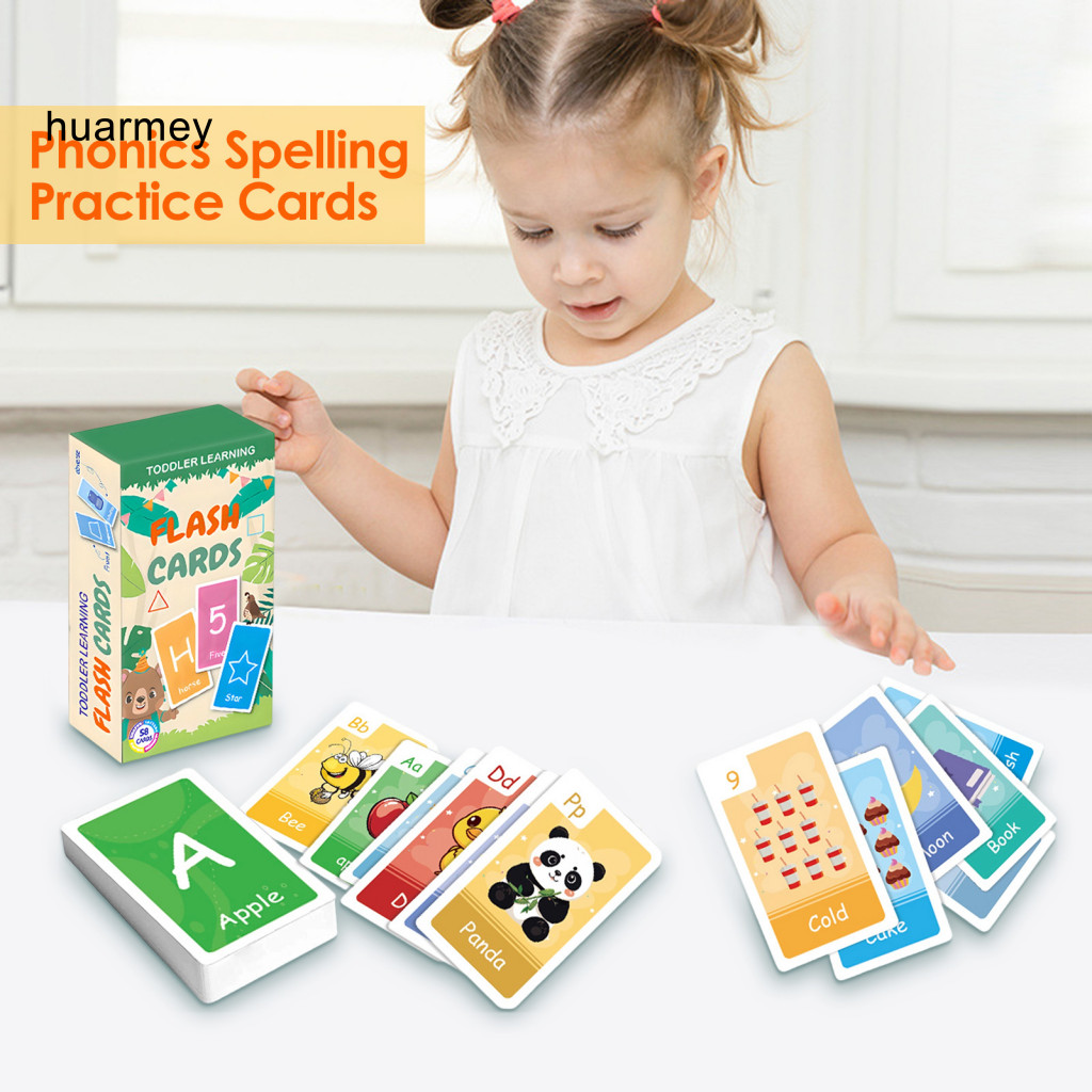 Thẻ thực hành đọc HUARMEY Thẻ từ Phonics 1 / 2 Bộ Thẻ Flash từ Phonics cho trẻ mẫu giáo – 117 Nhóm â