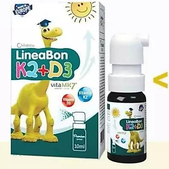 LineaBon K2+D3 Dạng Xịt ( Màu  Xanh 10 ml) bổ sung vitamin D3,K2 giúp bé ngủ ngon,mau lớn,chắc khỏe 