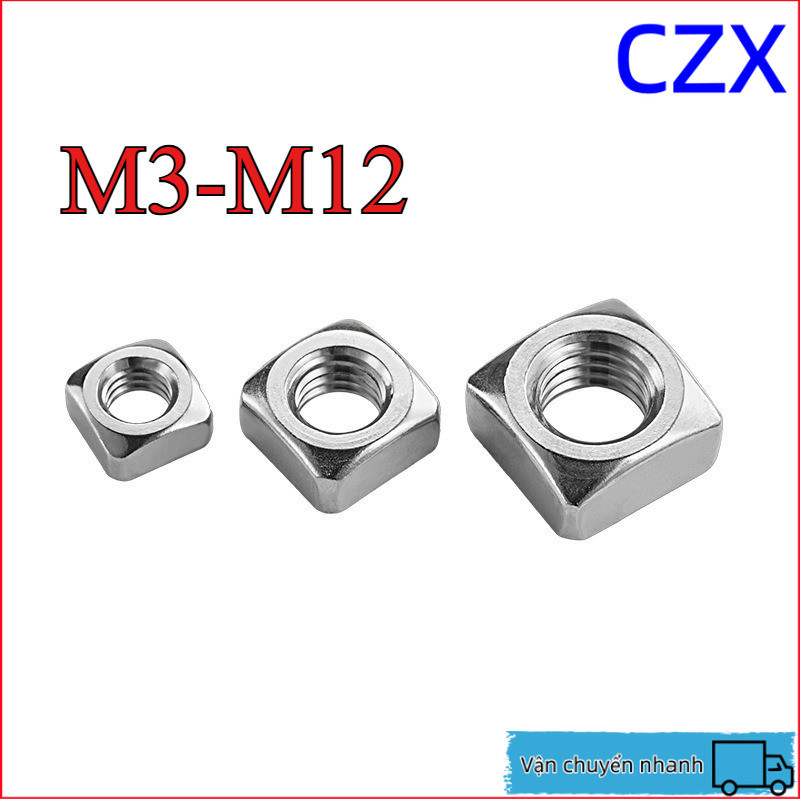 Đai ốc vuông  inox 316/Tán Ecu vuông M3-M12【CZX2】