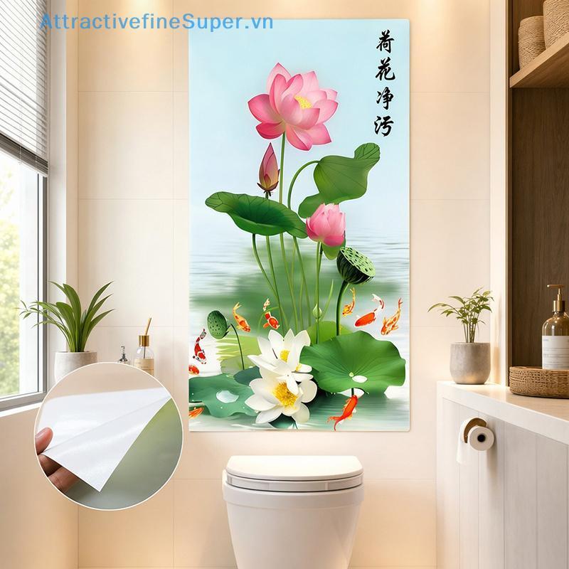 ASVN Koi Fish Lotus Glass Decal Chống Thấm Nước Có Thể Tháo Rời Cửa Sổ Stier HOT