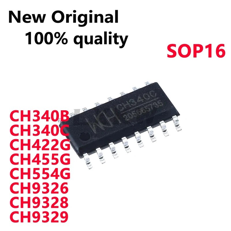 5 CHIẾC CH340B CH340C CH422G CH455G CH554G CH9326 CH9329 SOP16 IC Chipset Còn Hàng Bán Buôn