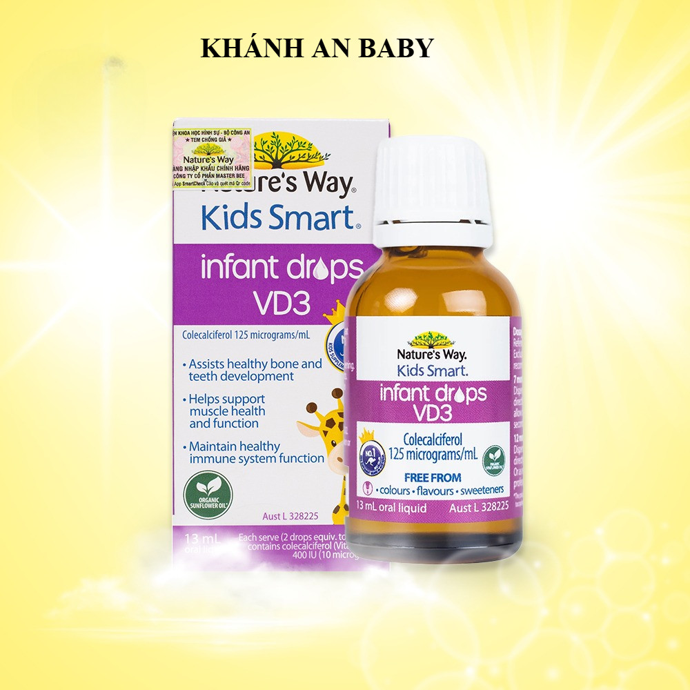 Vitamin D3 ORGANIC Nature’s Way, D3 Kids Smart Infant Drops VD3 - Hộp 13m- KHÁNH AN BABY