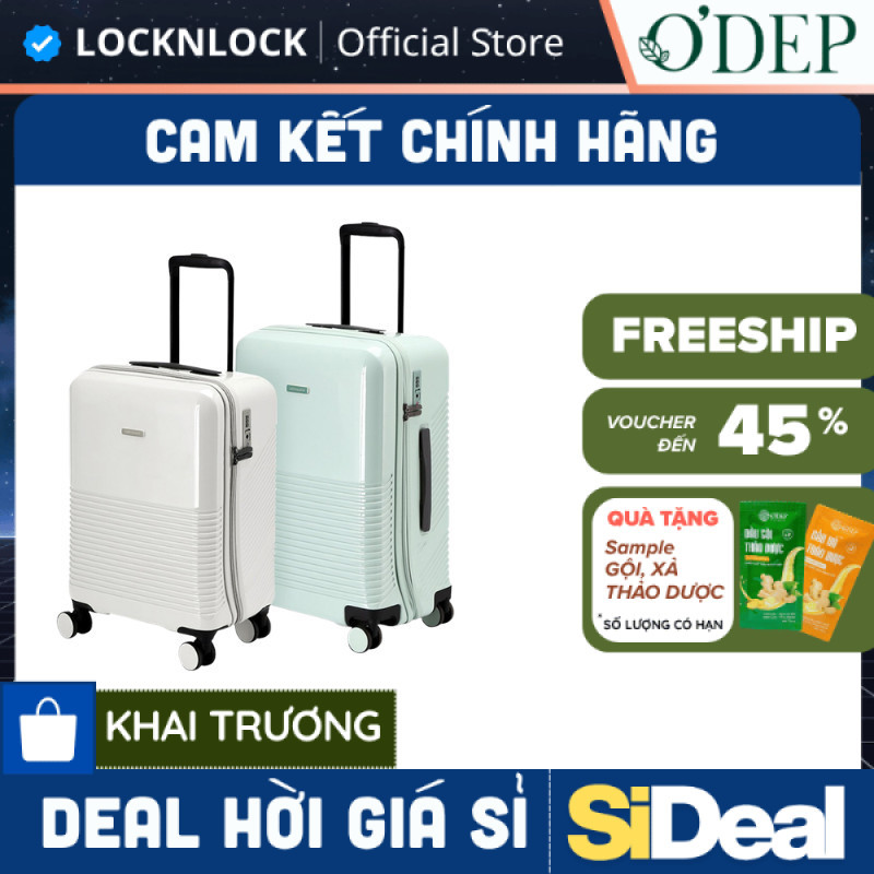 Vali du lịch LocknLock Unbalance Travel Zone khóa TSA, nhựa ABS PC bánh xe đôi xoay 360 độ LTZ901 LT